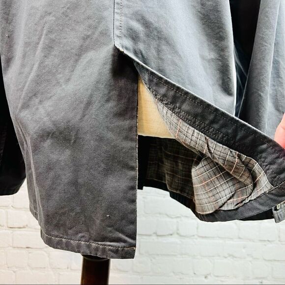 VTG 90s The Territory Ahead Flannel Lined Double Breasted Gray Barn Coat Jacket - Picture 10 of 16